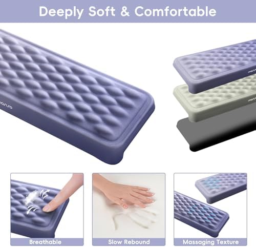 MOSISO 2 Pcs Arm Rest for Desk, L-Shaped Desk Elbow Pad for Desk, Purple