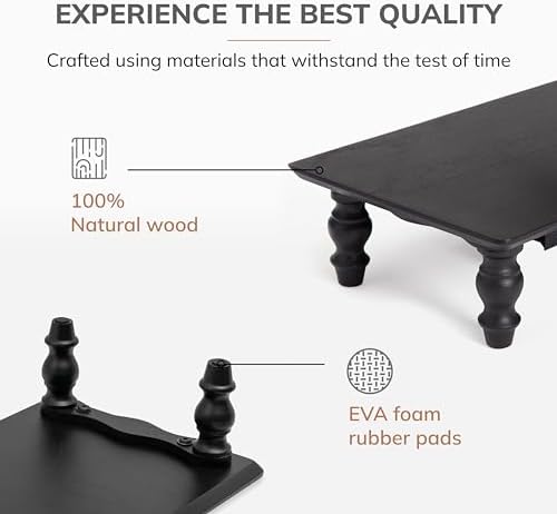 Anji Mountain Monitor Stand for Desk - Desktop Organizer & Laptop Riser, Ergonomic Monitor Riser, Space-Saving, Durable, Easy Assembly & Ideal for Home & Office,Black, 24-Inch, Power Edition