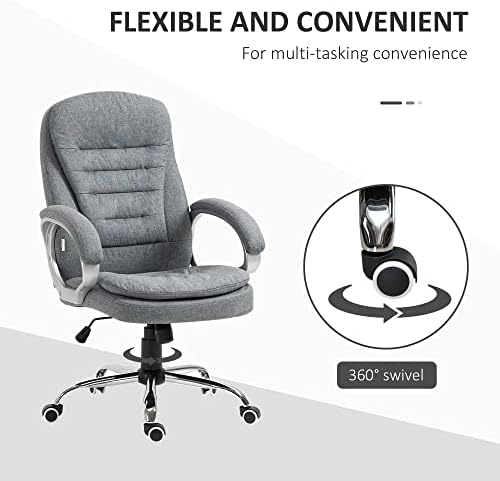 High Back Executive Office Chair with Padded Armrests and Tilt
