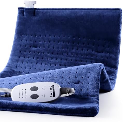 Massaging Weighted Heating Pad for Back and Shoulders,12"*24",Dark Blue