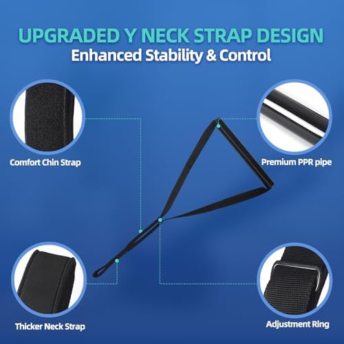 Y Neck Strap Traction Device for Pain Relief, Cervical Neck Stretcher with Comfort Handle and Chin Strap, Spine Chiropractic Decompression Tool