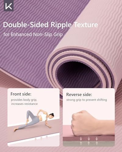 KEEP 72" x 24" Yoga Mat, 7mm Thick Non Slip TPE Mat