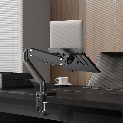 2-in-1 Gas Spring Laptop Desk Mount for 12"-17" Notebook/13"-32" Monitor