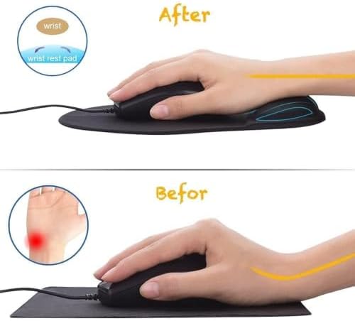 Office Mousepad with Gel Wrist Support - Ergonomic Gaming Desktop Mouse Pad Wrist Rest - Design Gamepad Mat Rubber Base for Laptop Computer -Silicone Non-Slip Special-Textured Surface (06RoseRed)