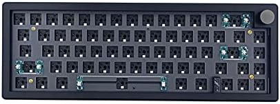 BOYI GMK67 Barebones Keyboard Kit,VIA Programmable Custom BT5.0/2.4GHz/Type-C Tri-Mode Gasket Mounted Hot Swap RGB 4000mAh Wireless 65% Mechanical Gaming Keyboard DIY Kit with Knob(Black)