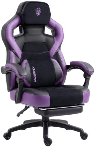 Dowinx Big and Tall Gaming Chair with Footrest, Dark Purple