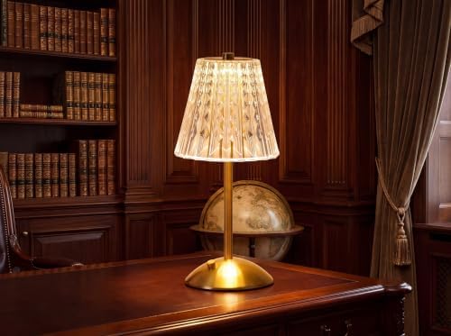 Cordless Crystal Lamp, Touch Control Rechargeable Bedside Light
