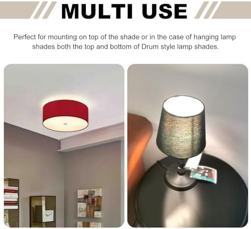Round Lampshade Diffuser, 2 Pack 9.5" Diameter with 3/8" Center Hole Diffuser Lamp Shade for Drum Style Lampshades Pendants Softening Light, Frosted White Acrylic, Fits 10-12" Openings