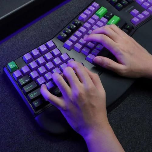 Ergonomic Mechanical Keyboard Split Keyboard Wireless with RGB Backlight, Wrist Rest, Rechargeable, 3-Pin Hot Swappable, Control Knob, 2.4 GHz/Bluetooth/USB-C Wired for Win Mac PC
