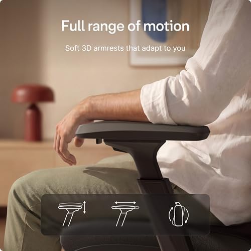 Desktronic Ergonomic Office Chair — Adjustable Desk Chair with Lumbar Support, Wide Seat, Headrest, 9 Adjustable Settings, Breathable Mesh Back, Comfortable Home Office Chair for Long Hours