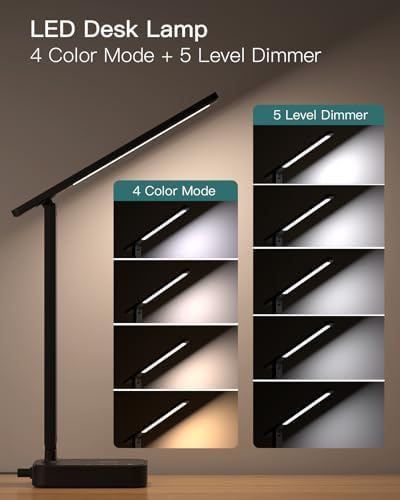 Addtam LED Desk Lamp with 4 Modes for Home Office College Dorm Essentials