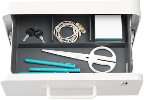 Poppin Drawer Organizer - Filing Drawer Organizer with 4 Compartments, File Cabinet Organizer fits ONLY Stow File Drawers, Sturdy Plastic, Multiple Colors Available (Dark Gray)