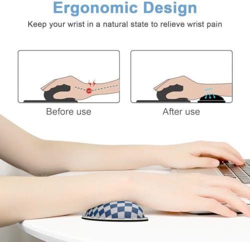 Dapesuom Mouse Wrist Rest, Cute Ergonomic Memory Foam Mouse Wrist for Computer Desk Mats Support, Hand Rest Pad Cushion for Gaming, Office, Laptop, Men, Women, Pain Relief & Easy Typing, Dark Navy