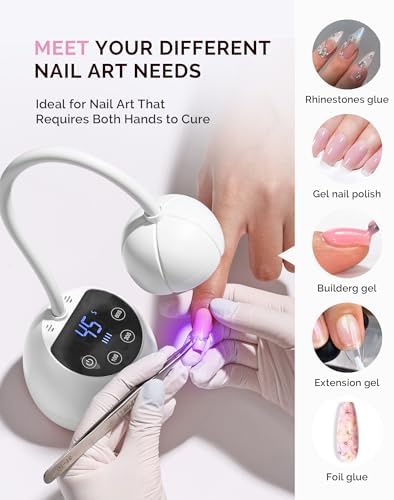 MelodySusie Gooseneck Cordless UV Nail Lamp P-ArtM2 Light for Nail Tips