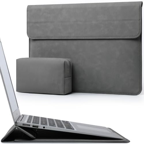 HYZUO 13 Inch Laptop Case Sleeve with Stand for MacBook Air, Dark Gray