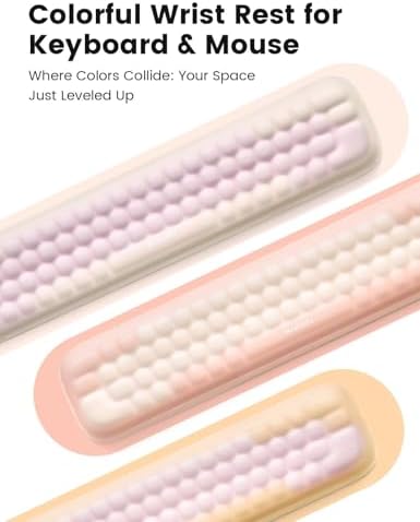 Meatanty Keyboard and Mouse Wrist Rest Set, Computer Wrist Pad Support, Ergonomic Keypad Hand Rest Combo, Memory Foam Typing Pink Desk Accessory Carpal Tunnel Cushion, Laptop Office Home School Women