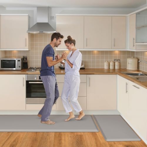 HappyTrends 2 PCS Kitchen Mat Cushioned Anti-Fatigue Floor Mat,