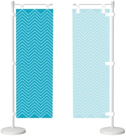 Green and Blue Chevron Deluxe Desk Flag Set, 12 x 4 Inch Miniature Table Flag with 14" Pole & Stand Base