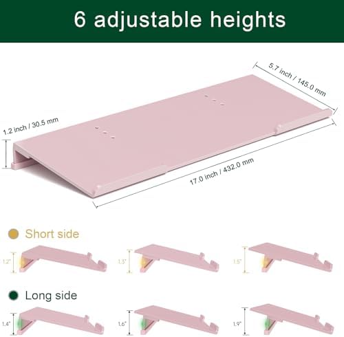 Computer Keyboard Stand for Desktop - 6-Level Height Adjustable Acrylic Keyboard Riser Non-Slip Ergonomic Key Board Tray Holder for Home School Office Desk Accessories, Lightpink