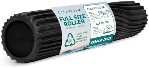 Oceanfoam Tidal Roller, Foam Roller for Exercise (Black & Charcoal Marbled)