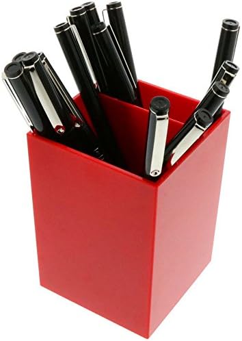 JAM PAPER Plastic Pen Holder - Red - Desktop Pencil Cup - Sold Individually