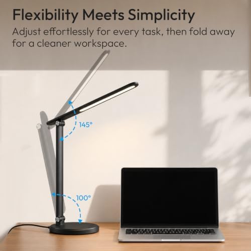 LED Desk Lamp for Home Office,Eye-Caring 9W Touch Desk Light, Black