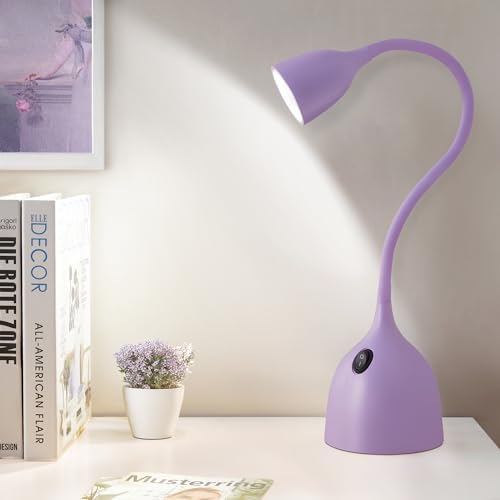 EJIAXIN Desk Lamp for College Dorm Room - LED Reading Light, Purple
