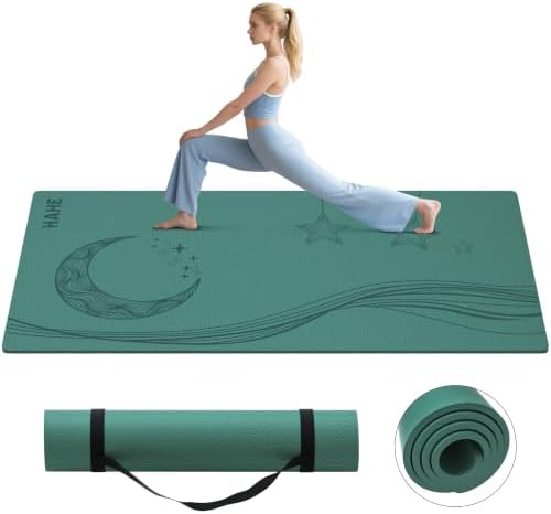 HAHE Extra Wide Yoga Mat, 72"x40"x0.4"Thick, Large Exercise Mats