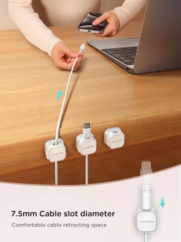 JOYROOM 6 Pack Magnetic Cable Clips, Cord Organizer Adhesive Wire Holder