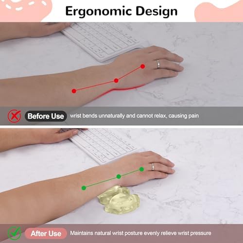 Gel Mouse Wrist Rest, Yellow Dog Wrist Support for Mouse, Cute Ergonomic Wrist Rest for Mouse Wrist Pad, Comfortable Pain Relief for Typing and Gaming