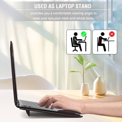 MOSISO PU Leather Sleeve Case Compatible with MacBook Air 13.6 inch