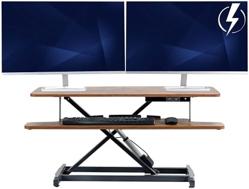 VIVO Vintage Brown 36 inch Electric Desk Converter, DESK-VE36N