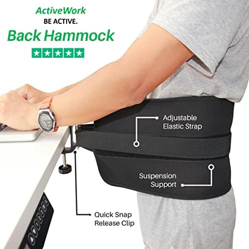 Back Hammock System – Lumbar Support Belt for Standing Desk Users- Ergonomic, Comfort, Lower Back Pain Relief, Anti-Fatigue - Home Office Accessories
