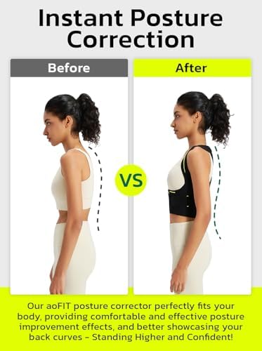AOFIT Posture Corrector for Women, Adjustable Upper Back Brace Pain Relief