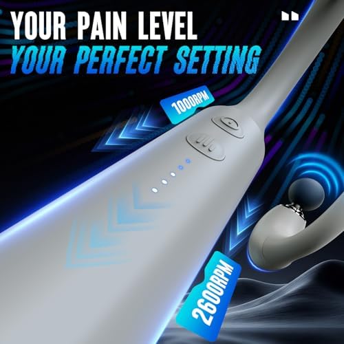 FVZ Massage Gun with Upgraded Extension Handle, 10MM Massage Gun Deep Tissue, Back Massager, Muscles/Neck/Shoulders/Waist/Legs Massager Portable for Pain Relief, Valentines Day Gifts for Him