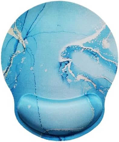 Mouse Pad with Wrist Support, Ergonomic Mouse Pad with Memory Foam Wrist Rest Cushion, Non-Slip Rubber Base Gaming Mice Pad for Home Office Computer Laptop, Green Marble