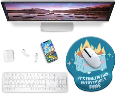 Blusabaca Dumpster on Fire Mouse Pad with Wrist Rest Ergonomic Mousepad