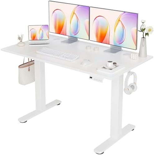 YDN 48 x 24 Inch Warm White Electric Standing Desk