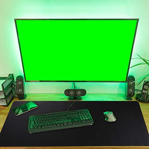 Gaming Mouse Mat/Mouse Pad 35.4x15.7x0.12Inch | XXL Mouse pad | Table mat/Large Size | Improved Precision and Speed | Rubber Base for Stable Grip on Smooth Surfaces Non-Slip (90x40 Black004)