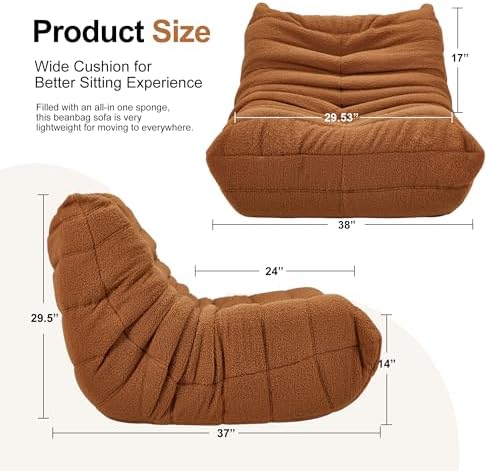 Hobestluk Big Bean Bag Chairs for Adults Fireside BeanBag Couch Togo Sofa
