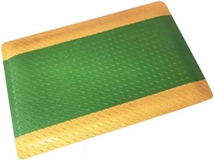 1 Pack Odorless Anti-Fatigue Mat Anti-Static Anti-Fatigue Inline Foot Mat (Green bottom yellow edge,0.6Mx0.45Mx20mm)