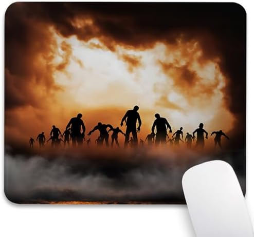 Zombies Horror Themed Mouse Pad, Walking Dead in The Doom Mist Desk Mat