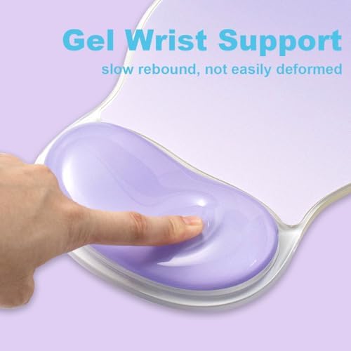 Purple Mouse Pad with Gel Wrist Rest Support, Ergonomic Desk Accessories