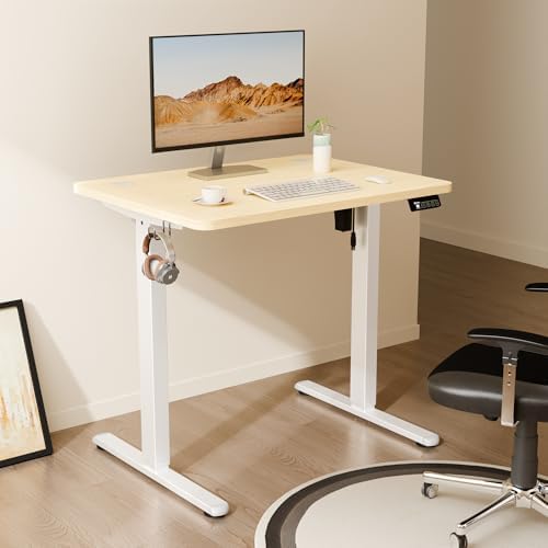 Small Standing Desk, 32"x24" Height Adjustable Sit-Stand, Home Office, Oak