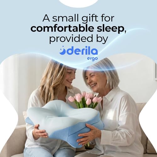 Derila Ergo Cervical Neck Pillow for Sleeping Pillow Contour Memory Foam Pillows for Back, Side Sleeper Pillows 21.25 x 14.17 x 4.72 inches