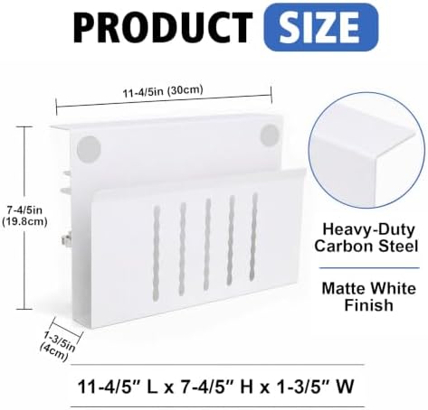 LUKETURE Desk Side Storage, No Drill Laptop Mount with Pen Holder, Clamp-On