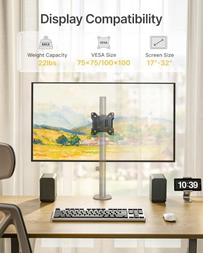 monTEK Pole Monitor Mount Bracket, Full Motion,17–32" Screen,Up to 17.6 Lbs