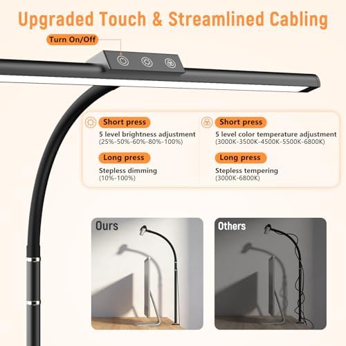 LED Desk Lamp for Home Office, Flexible Gooseneck Desk Lamp with Clamp