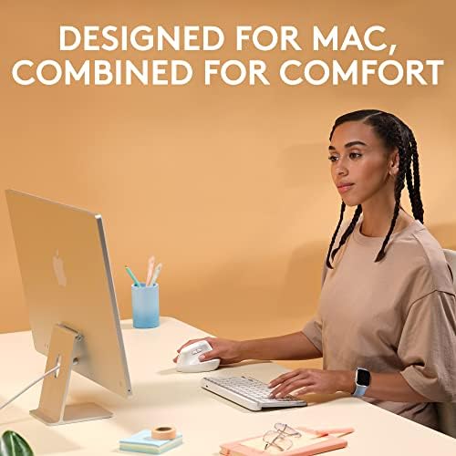 Logitech MX Keys Mini Keyboard for Mac and Lift Vertical Ergonomic Mouse for Mac Combo - Wireless, Bluetooth, Backlit Keys, Quiet, macOS/iPadOS/MacBook/iMac/iPad - Pale Grey