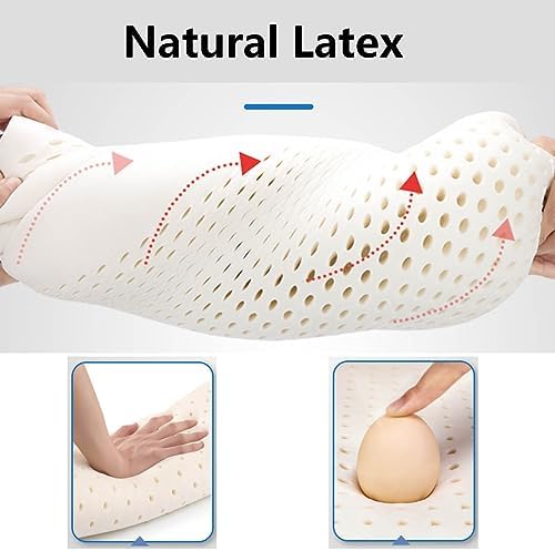 Multi-Applications Latex Sleep Pillow Office Desk Nap Pillow Breathable Head Support Bed Pillow Cushion for Home, Office, Trip (Pink)